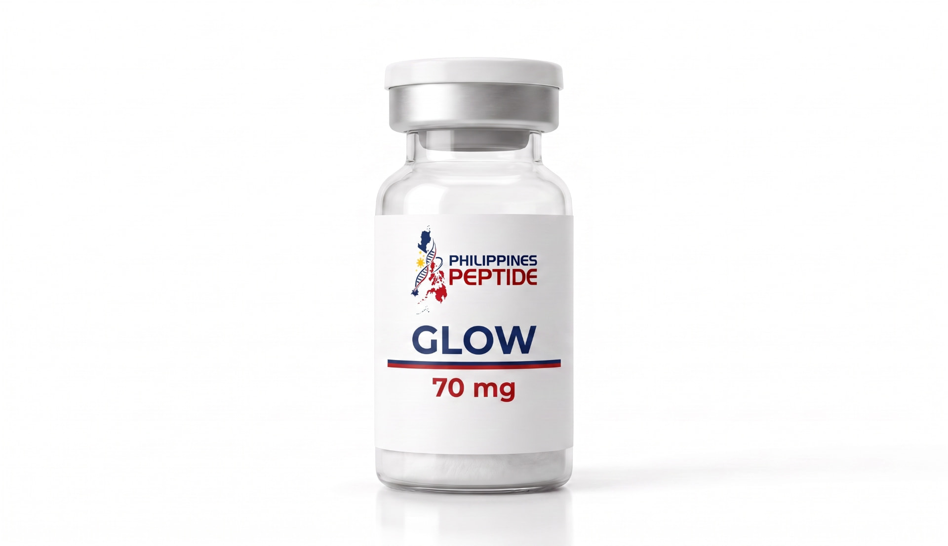 GLOW 70 mg research peptide vial